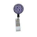 Carolines Treasures Letter N Football Purple and White Retractable Badge Reel CJ1068-NBR